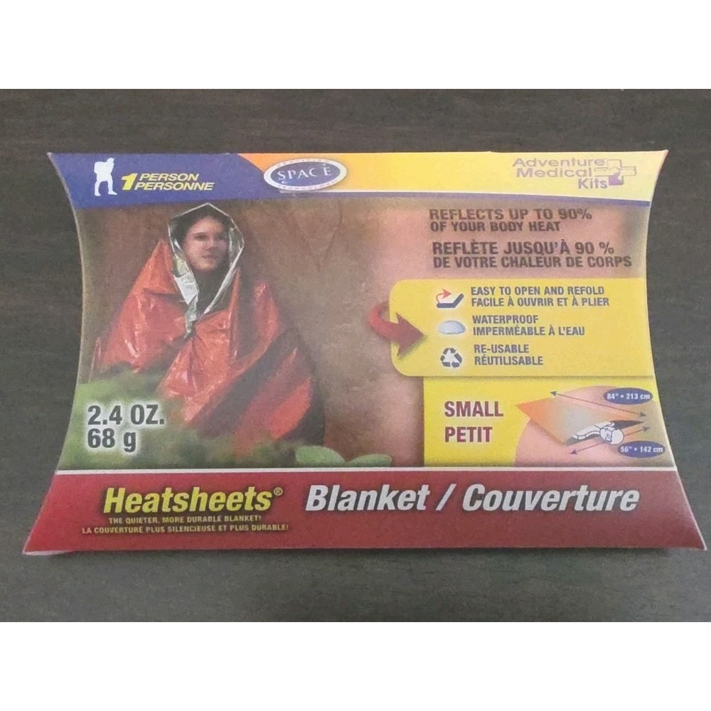 Adventure Medical Kits Heatsheets Survival Blanket One Person Emergency Orange